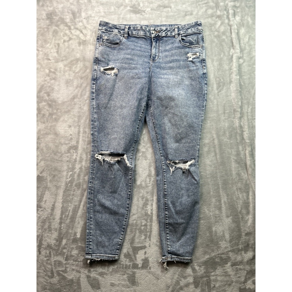 American Eagle Women Plus Sz 16 Blue‎ Jeans Curvy Jegging Stretch Denim Mid Rise
